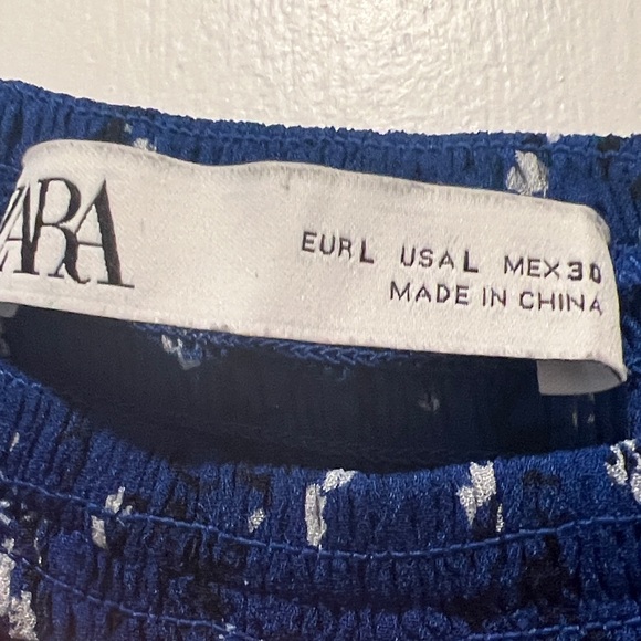 Zara Blue Floral Off-Shoulder Dress - Picture 4 of 4